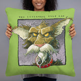Yule Cat by Brian Pilkington. Pillow
